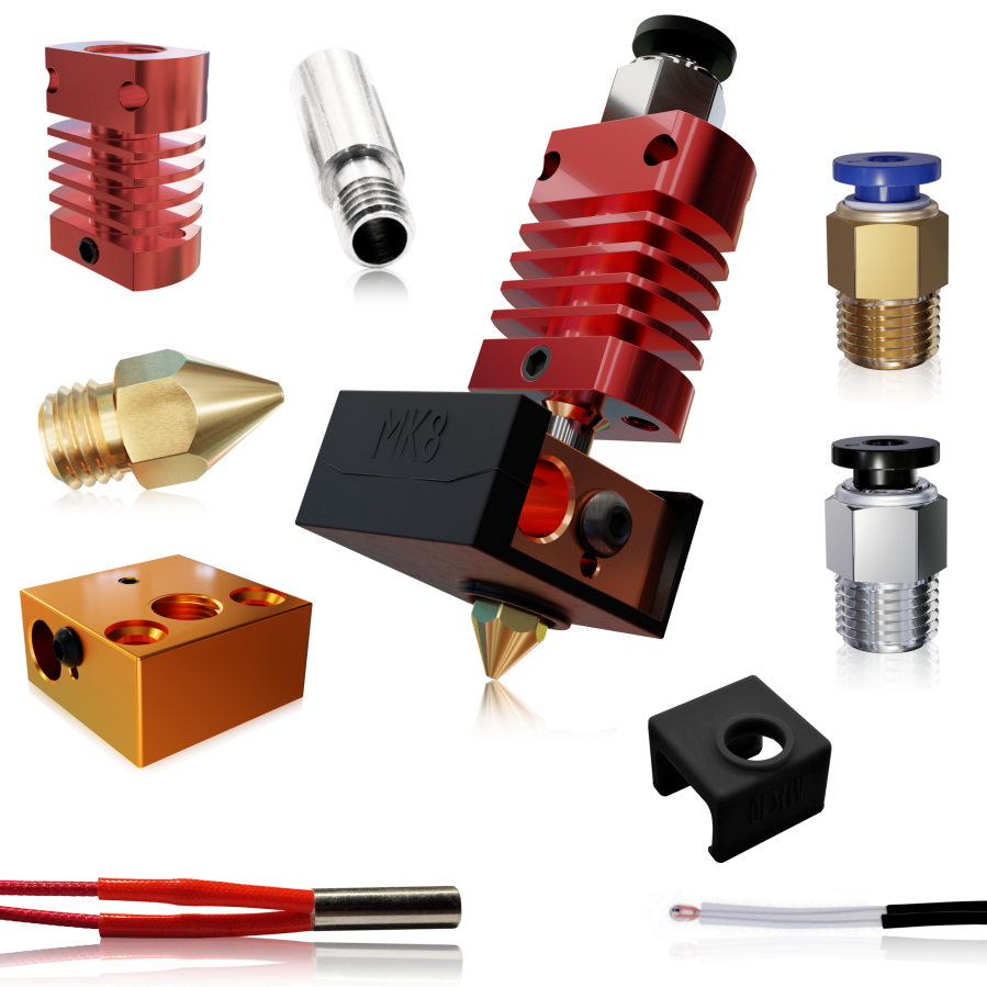 Komplett Hotend 24V 40W. Passend für Ender 3 und CR-10. Kein Original-Zubehör.